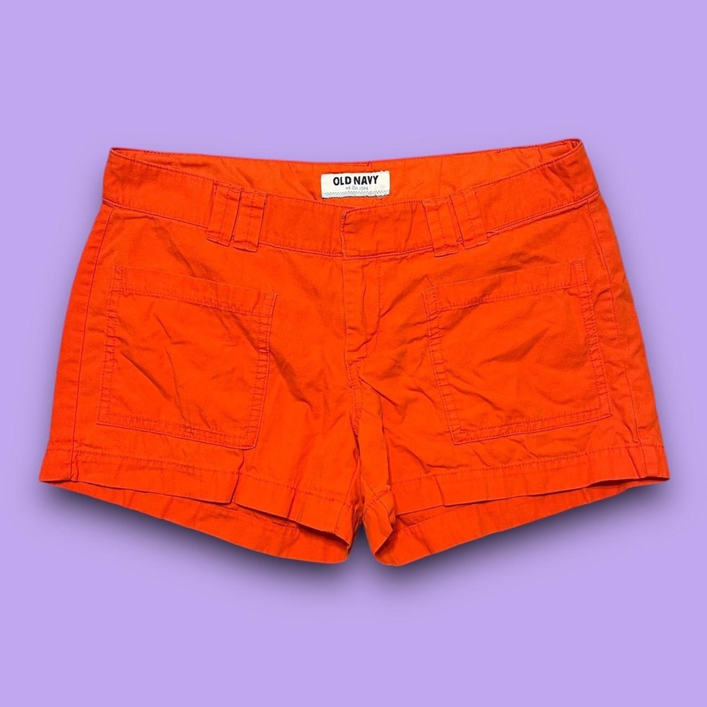 Orange Cotton Low Rise Mini Shorts Size 6 Retro Boho Downtown Girl
